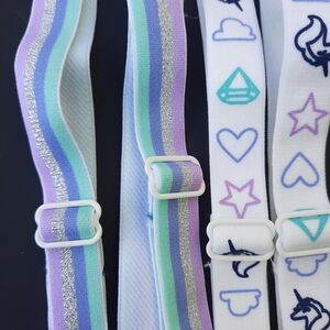 More Than Magic Girl's 2 Pair Replacement Bra Straps New Striped Purple Teal